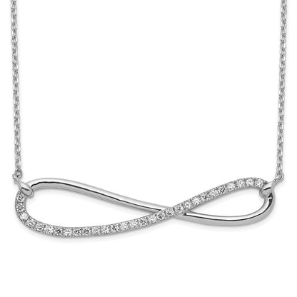 Sterling Silver Rhodium-Plated CZ Infinity Necklace