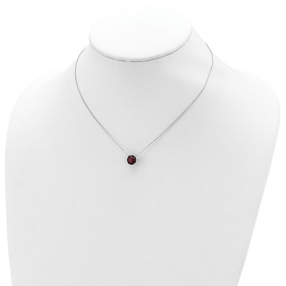 Sterling Silver Rhodium-Plated Solitaire Necklaces w/ Colored Swarovski Crystal Stones