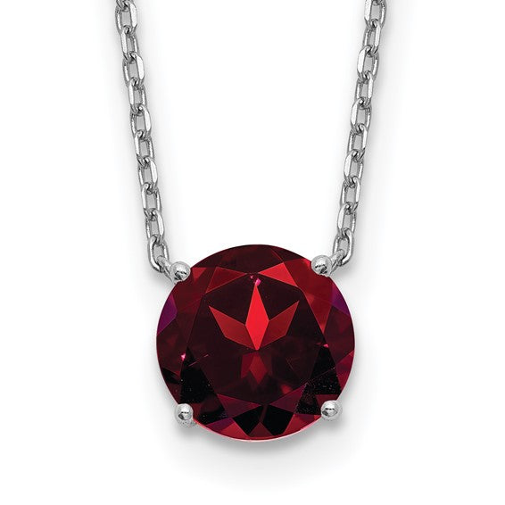 Sterling Silver Rhodium-Plated Solitaire Necklaces w/ Colored Swarovski Crystal Stones