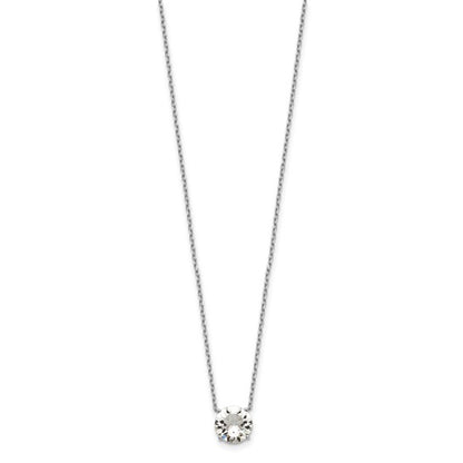 Sterling Silver Rhodium-Plated Solitaire Necklaces w/ Colored Swarovski Crystal Stones