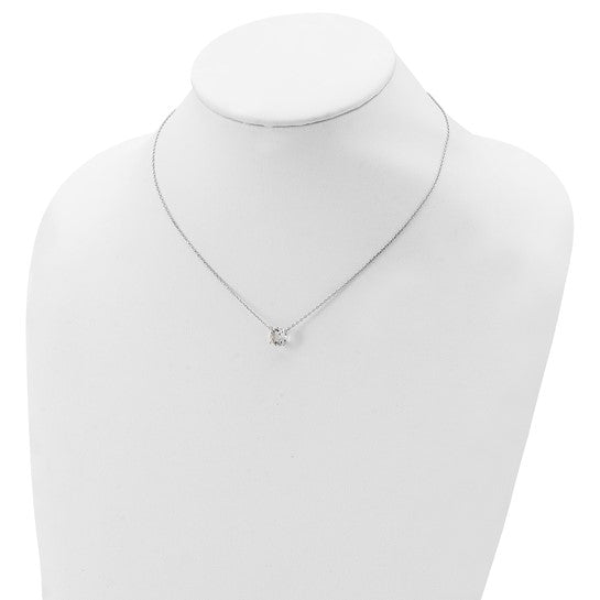 Sterling Silver Rhodium-Plated Solitaire Necklaces w/ Colored Swarovski Crystal Stones