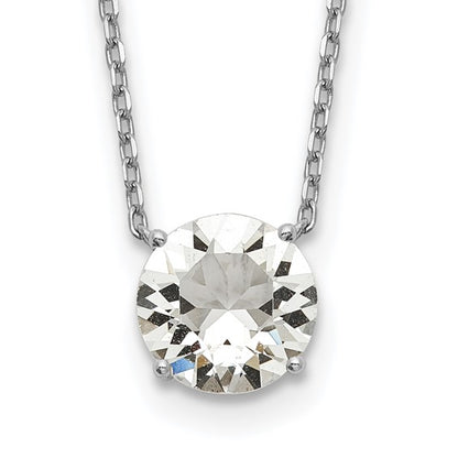 Sterling Silver Rhodium-Plated Solitaire Necklaces w/ Colored Swarovski Crystal Stones