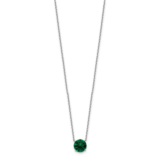 Sterling Silver Rhodium-Plated Solitaire Necklaces w/ Colored Swarovski Crystal Stones