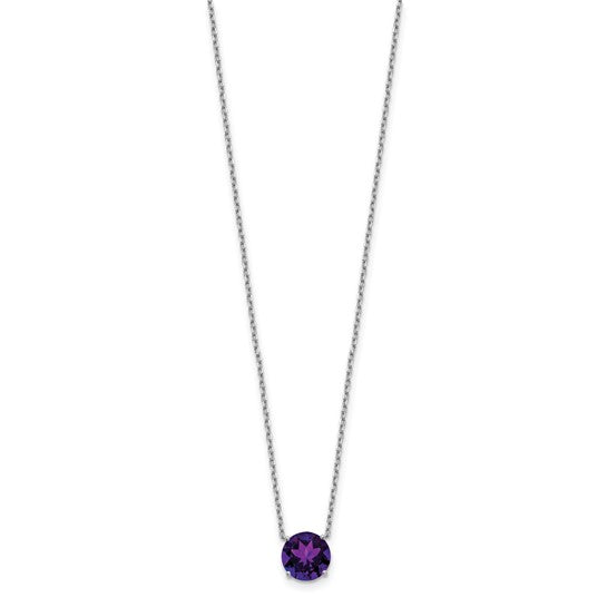 Sterling Silver Rhodium-Plated Solitaire Necklaces w/ Colored Swarovski Crystal Stones