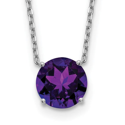 Sterling Silver Rhodium-Plated Solitaire Necklaces w/ Colored Swarovski Crystal Stones