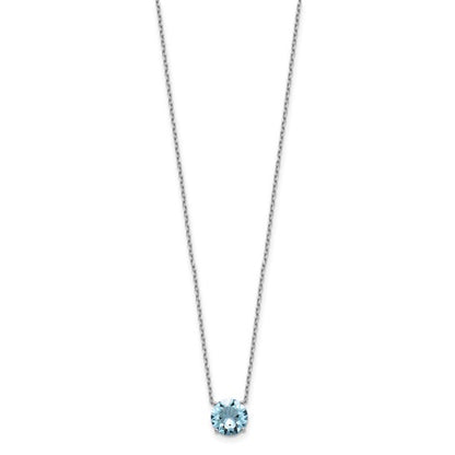 Sterling Silver Rhodium-Plated Solitaire Necklaces w/ Colored Swarovski Crystal Stones