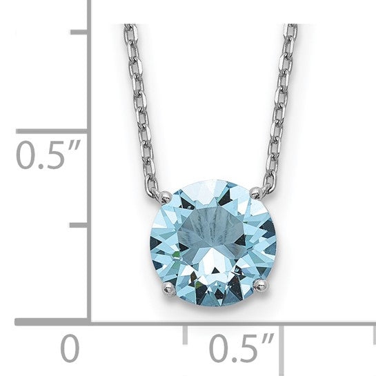 Sterling Silver Rhodium-Plated Solitaire Necklaces w/ Colored Swarovski Crystal Stones