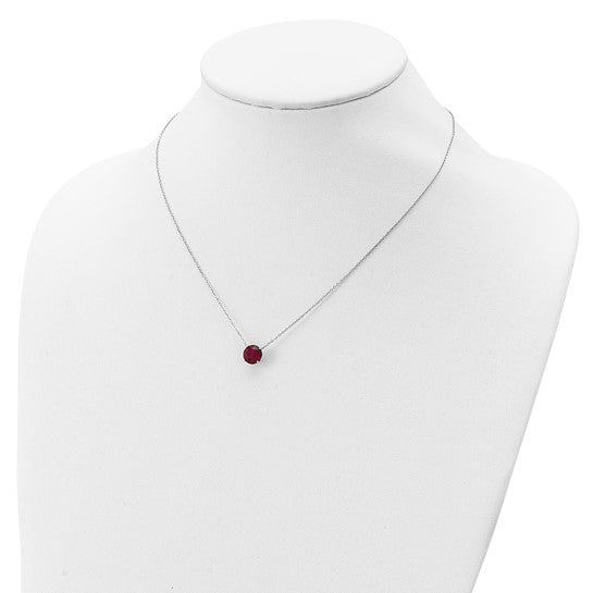 Sterling Silver Rhodium-Plated Solitaire Necklaces w/ Colored Swarovski Crystal Stones