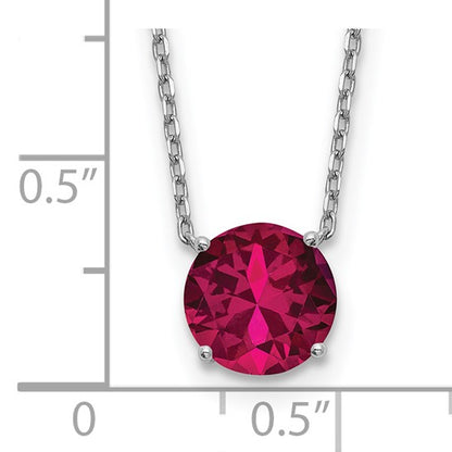 Sterling Silver Rhodium-Plated Solitaire Necklaces w/ Colored Swarovski Crystal Stones