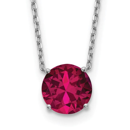 Sterling Silver Rhodium-Plated Solitaire Necklaces w/ Colored Swarovski Crystal Stones