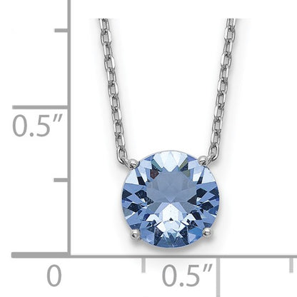 Sterling Silver Rhodium-Plated Solitaire Necklaces w/ Colored Swarovski Crystal Stones