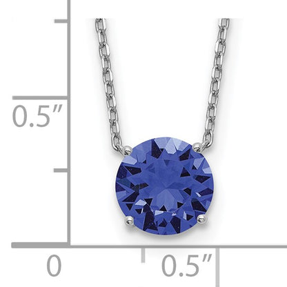 Sterling Silver Rhodium-Plated Solitaire Necklaces w/ Colored Swarovski Crystal Stones