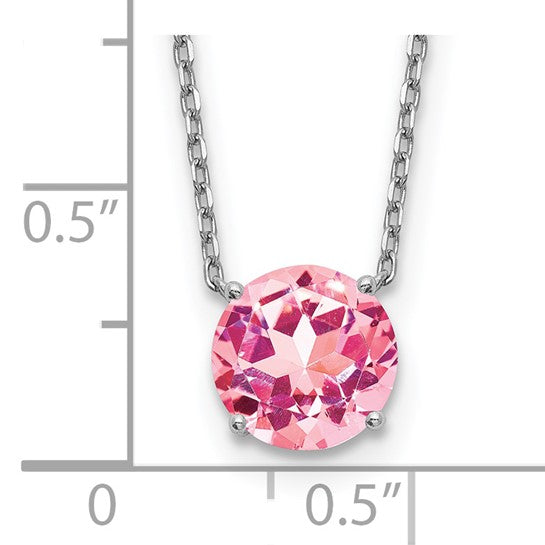 Sterling Silver Rhodium-Plated Solitaire Necklaces w/ Colored Swarovski Crystal Stones