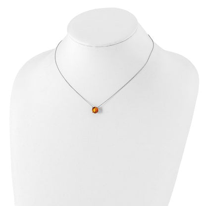 Sterling Silver Rhodium-Plated Solitaire Necklaces w/ Colored Swarovski Crystal Stones