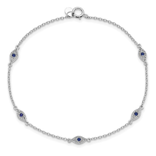 Sterling Silver CZ Eyes Bracelet