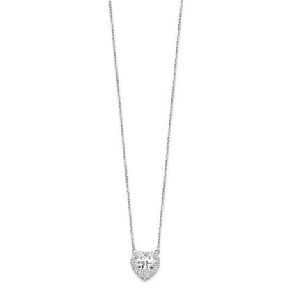 Sterling Silver CZ Heart Necklace