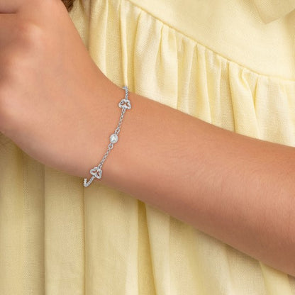Sterling Silver Rhodium-Plated CZ Butterfly Bracelet