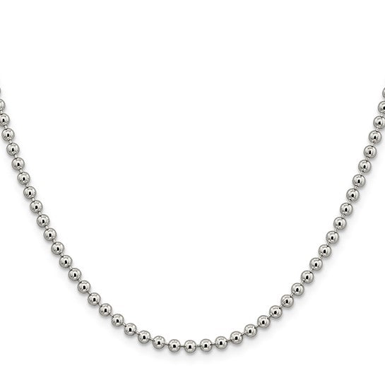 Sterling Silver Beaded Chain - 3.00 mm