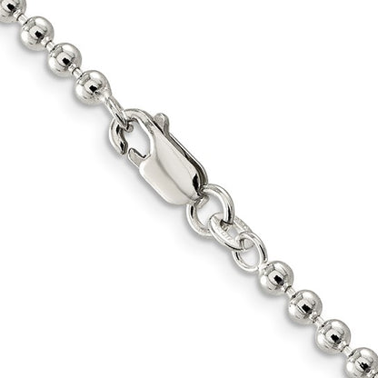 Sterling Silver Beaded Chain - 3.00 mm