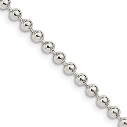 Sterling Silver Beaded Chain - 3.00 mm