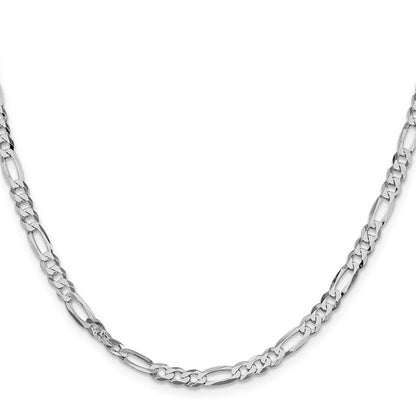 Sterling Silver Rhodium-Plated Lightweight Figaro Link Chains 4.50 mm
