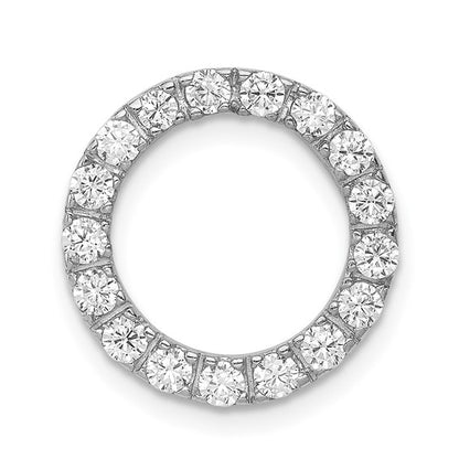 Sterling Silver Rhodium-Plated CZ Circle Slide Pendant