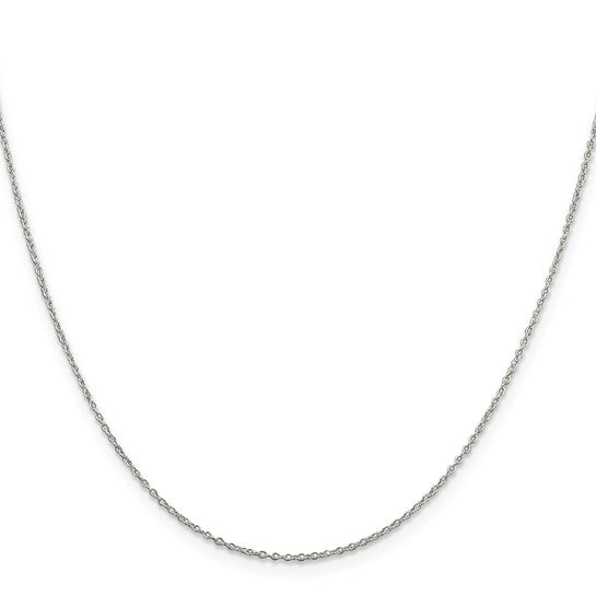 Sterling Silver Rhodium-Plated Forzantine Cable Chain - 1.10mm