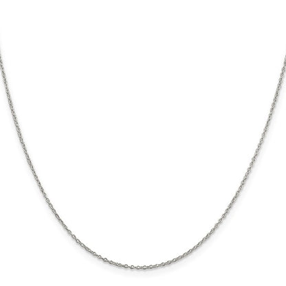 Sterling Silver Rhodium-Plated Forzantine Cable Chain - 1.10mm