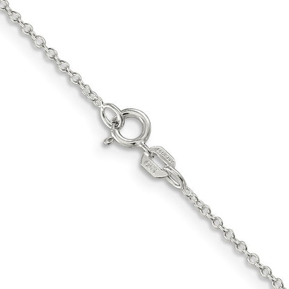 Sterling Silver Rhodium-Plated Forzantine Cable Chain - 1.10mm