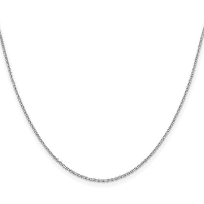 Sterling Silver Diamond-Cut Forzantina Cable Chain - 1.25mm - Rhodium-Plated