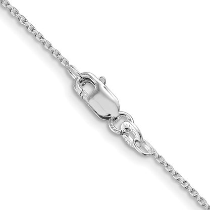 Sterling Silver Diamond-Cut Forzantina Cable Chain - 1.25mm - Rhodium-Plated