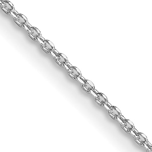 Sterling Silver Diamond-Cut Forzantina Cable Chain - 1.25mm - Rhodium-Plated