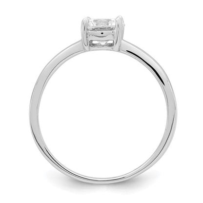 Sterling Silver Solitaire 6mm Round-Cut CZ Ring