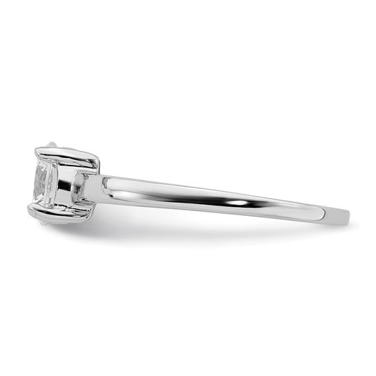 Sterling Silver Solitaire 6mm Round-Cut CZ Ring