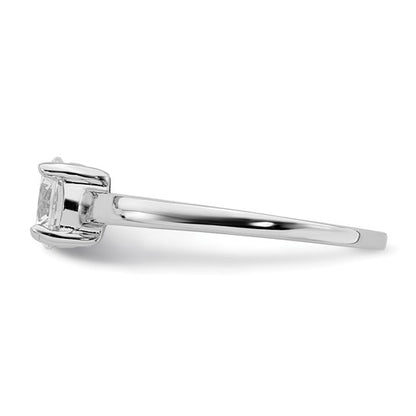 Sterling Silver Solitaire 6mm Round-Cut CZ Ring