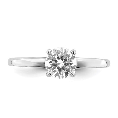 Sterling Silver Solitaire 6mm Round-Cut CZ Ring