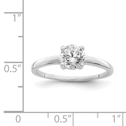 Sterling Silver Solitaire 6mm Round-Cut CZ Ring