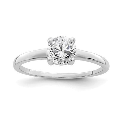Sterling Silver Solitaire 6mm Round-Cut CZ Ring