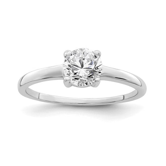 Sterling Silver Solitaire 6mm Round-Cut CZ Ring