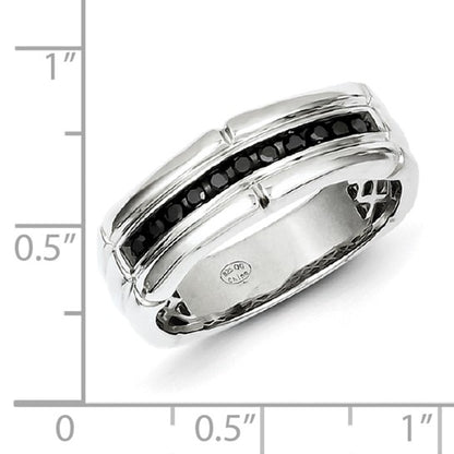 Sterling Silver Black Diamond Men's Ring