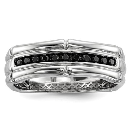 Sterling Silver Black Diamond Men's Ring