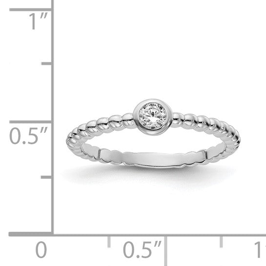 Sterling Silver Solitaire CZ Stone Ring