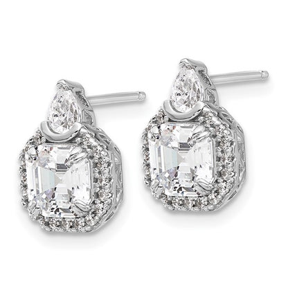 Sterling Silver CZ Teardrop Post Earrings