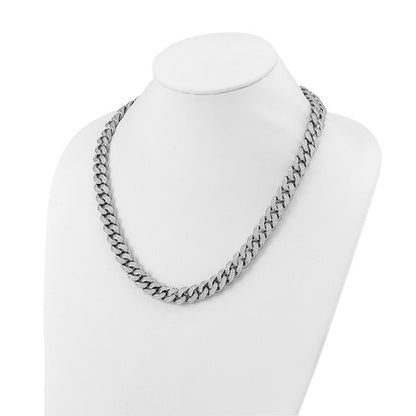 Sterling Silver CZ Stones Cuban Link Necklace