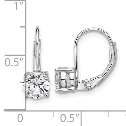 Sterling Silver 2-Stone CZ Lever-Back Earrings