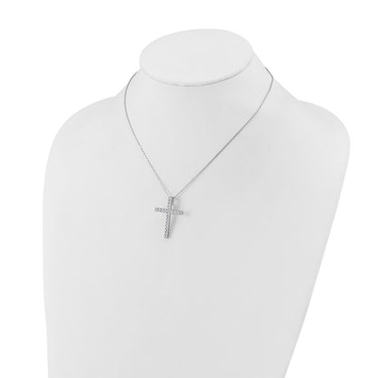 Sterling Silver CZ Cross Necklace