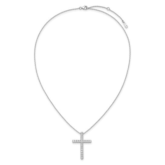 Sterling Silver CZ Cross Necklace