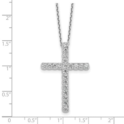 Sterling Silver CZ Cross Necklace