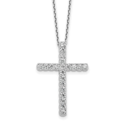 Sterling Silver CZ Cross Necklace