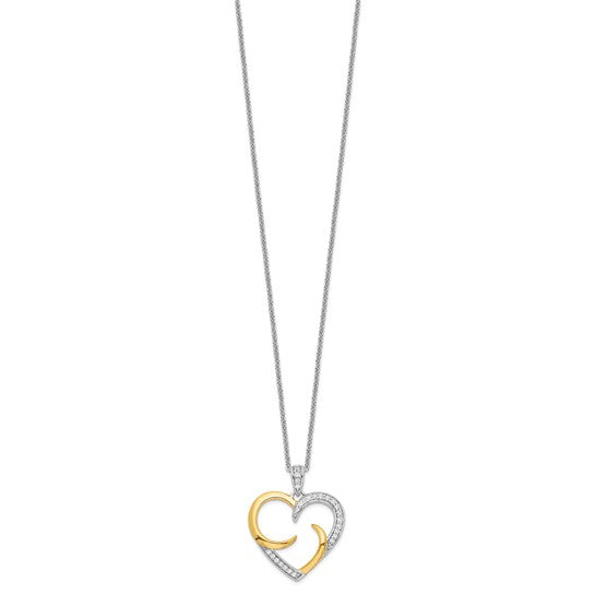 Sterling Silver Gold-Plated Heart Necklace